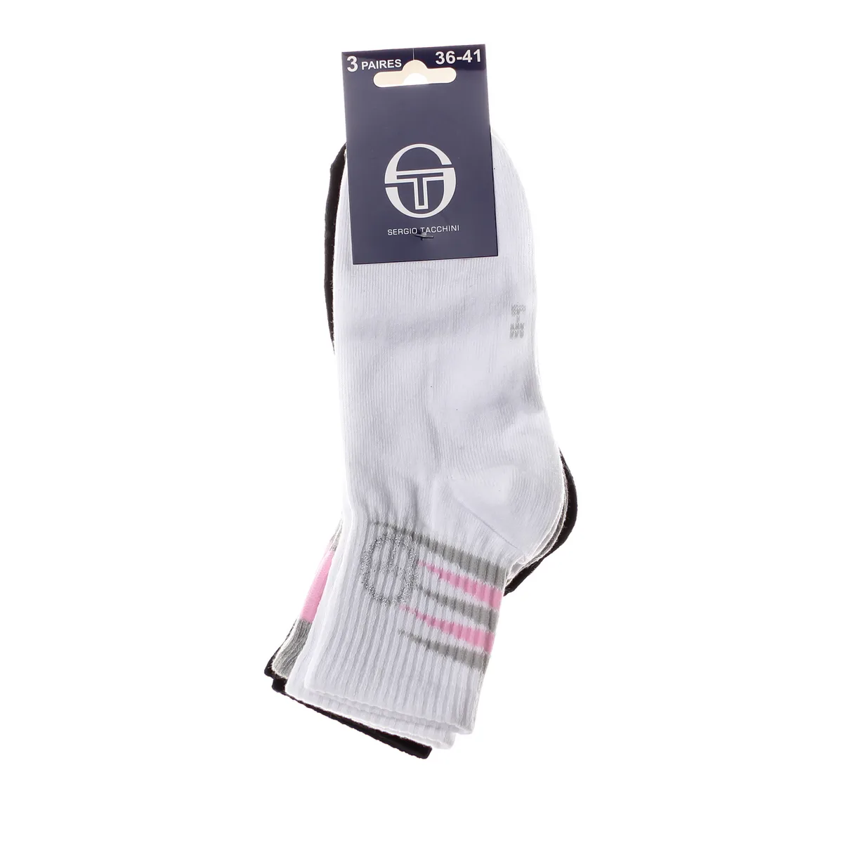 Шкарпетки Sergio Tacchini 3-pack хлопок 36-41 белый серый черный
