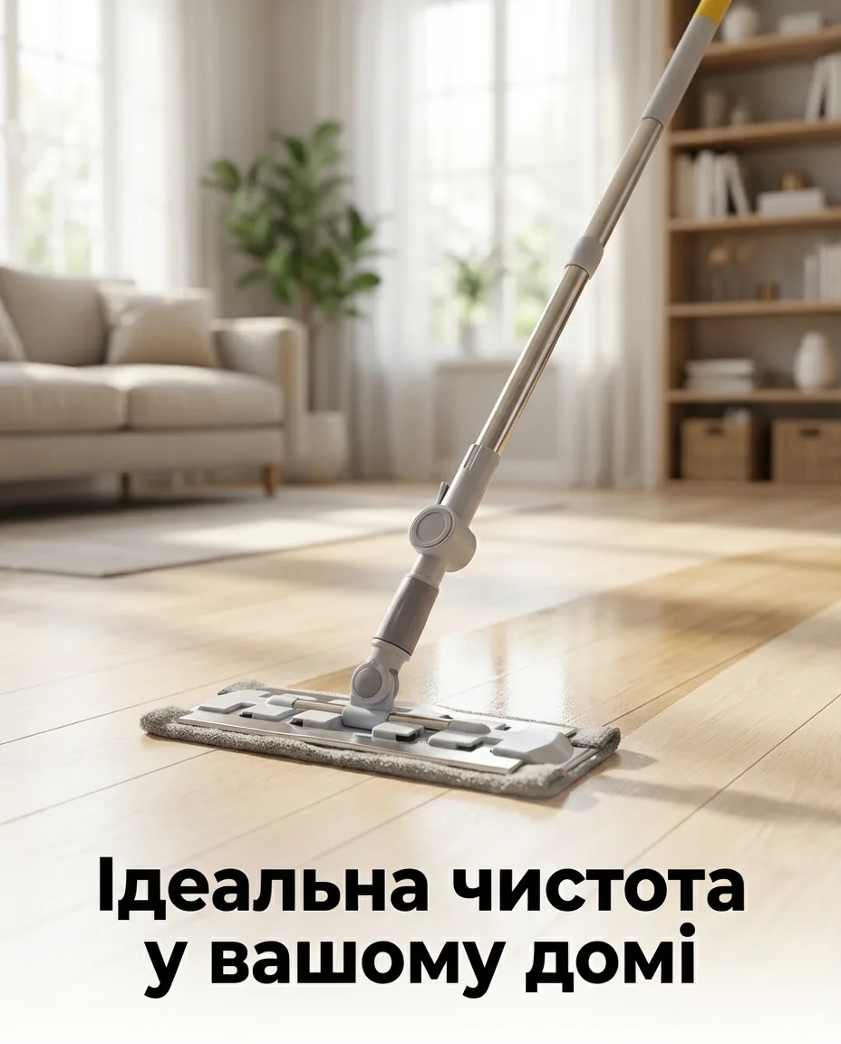 Плоска швабра для миття підлоги та стін Мікрофібра 130 см Жовта