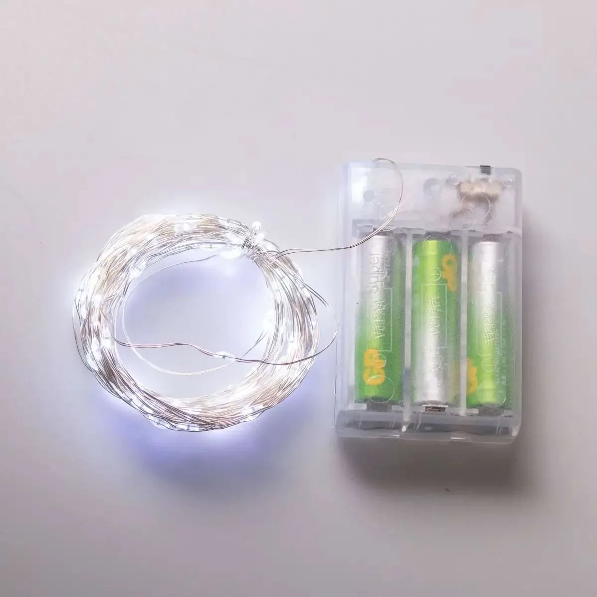 Гірлянда світлодіодна 10 м білий дріт 100 led крапля на батарейках