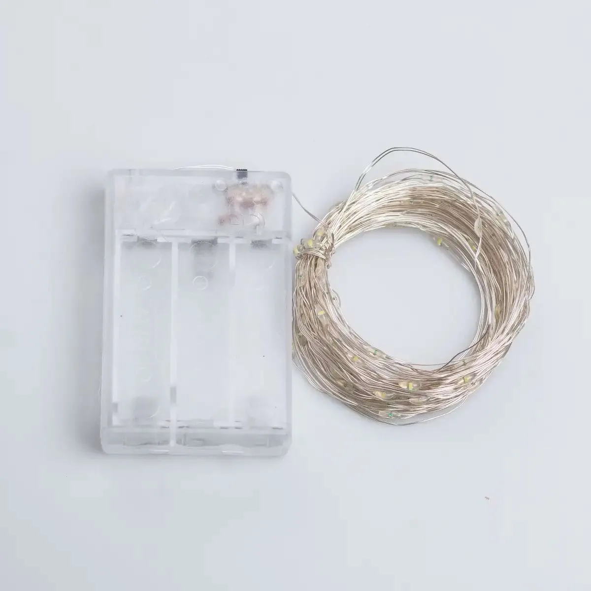Гірлянда світлодіодна 10 м білий дріт 100 led крапля на батарейках