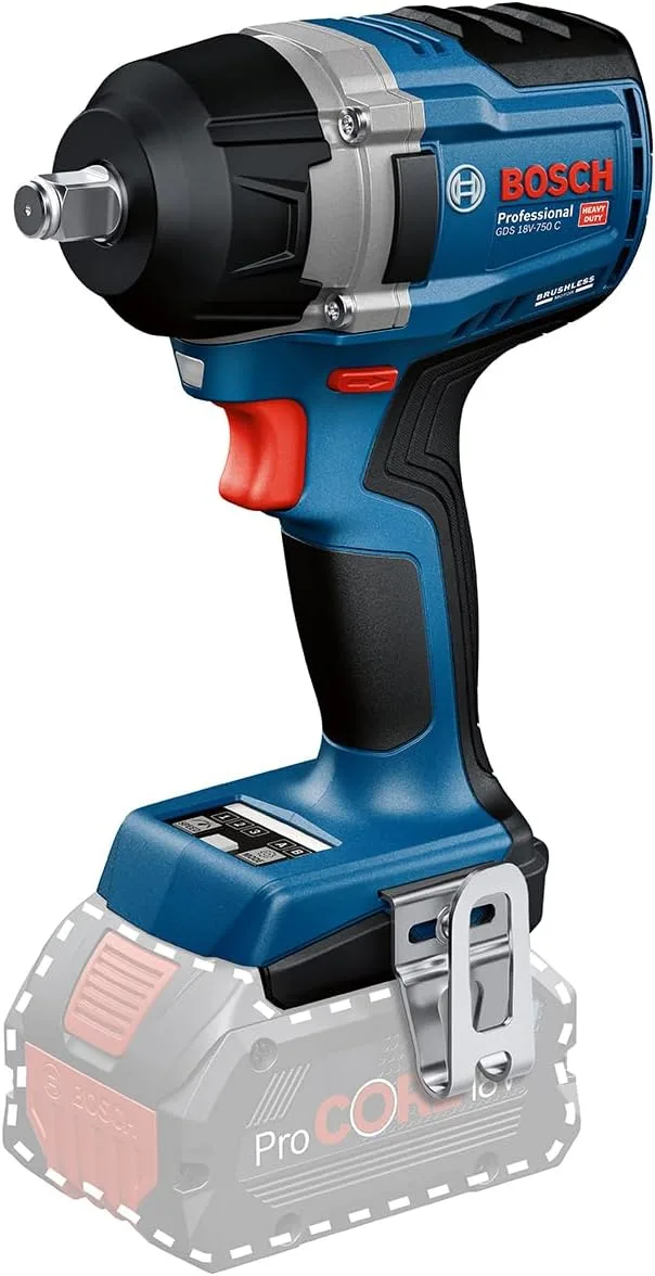 Акумуляторний ударний гайковерт Bosch Professional GDS 18V-750C 18В, 270/380/750Нм, до 3000 об/хв, квадрат 1/2"