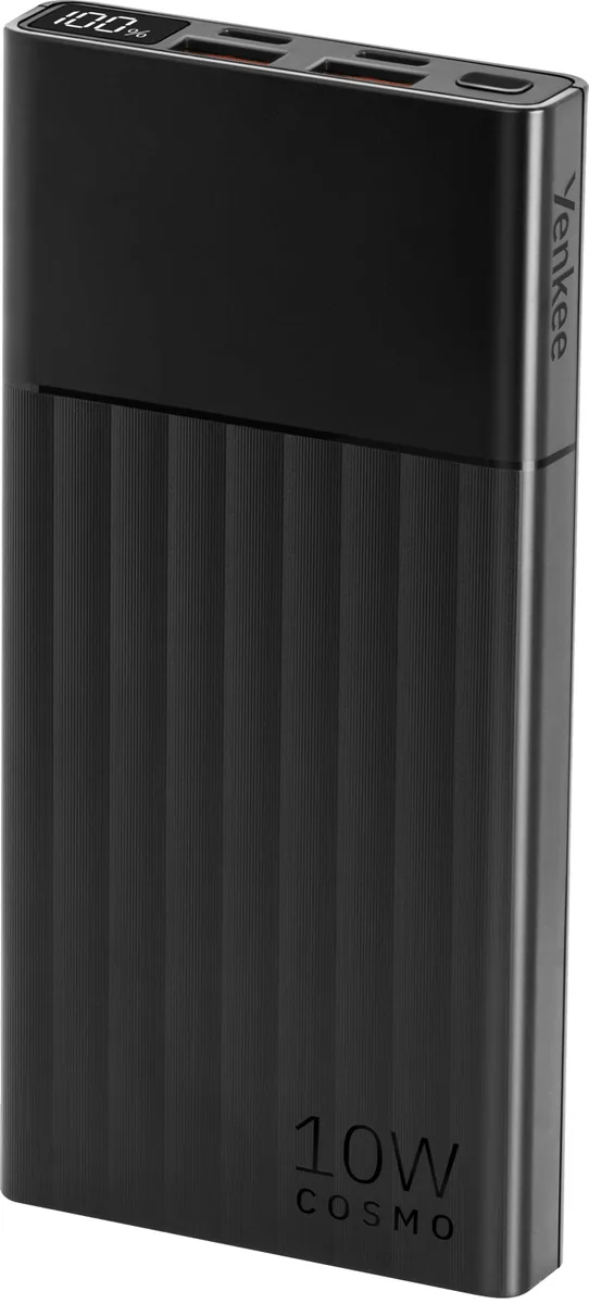 Портативний зарядний пристрій Yenkee 10000 мАгод 4 порти USB Type-C чорний