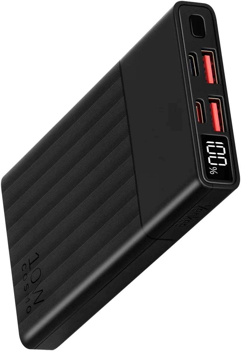 Портативний зарядний пристрій Yenkee 10000 мАгод 4 порти USB Type-C чорний