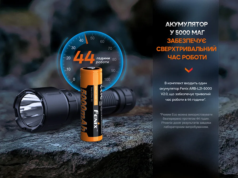 Ліхтар Fenix професіональний ручний алюмінієвий 156х40х26 мм чорний з магнітною зарядкою