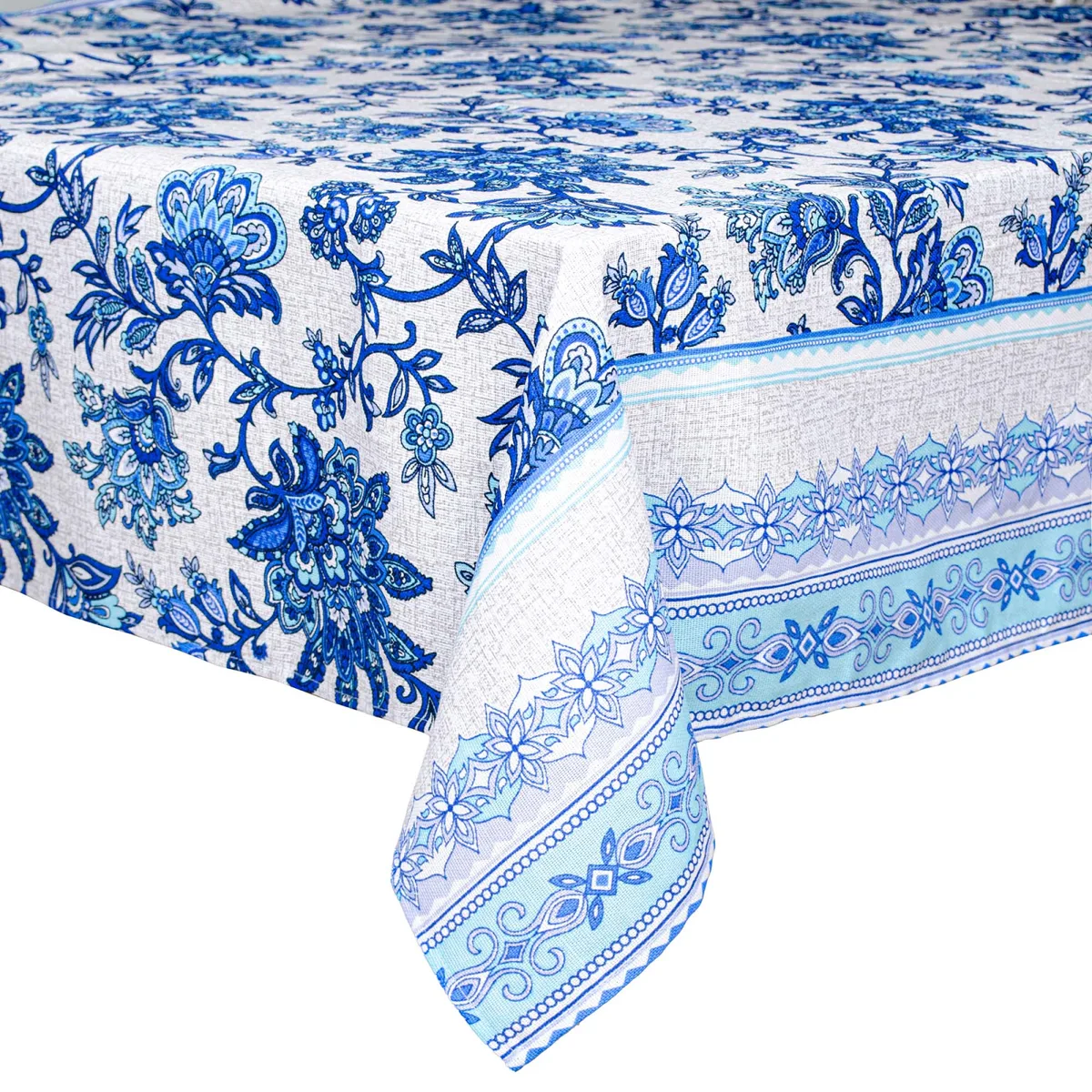 Скатертина рогожка Home Line 150х150 см 100% бавовна блакитна