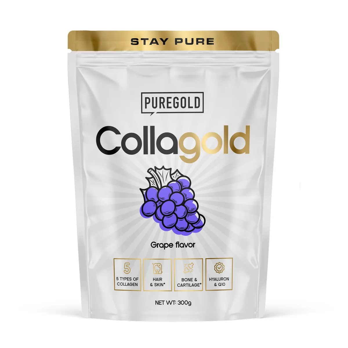 Порошок Pure Gold CollaGold 300 г Говядина та Риба Смак Виноград