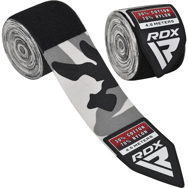Бинти для боксу RDX Inc бавовна нейлон 4,5 м сірі