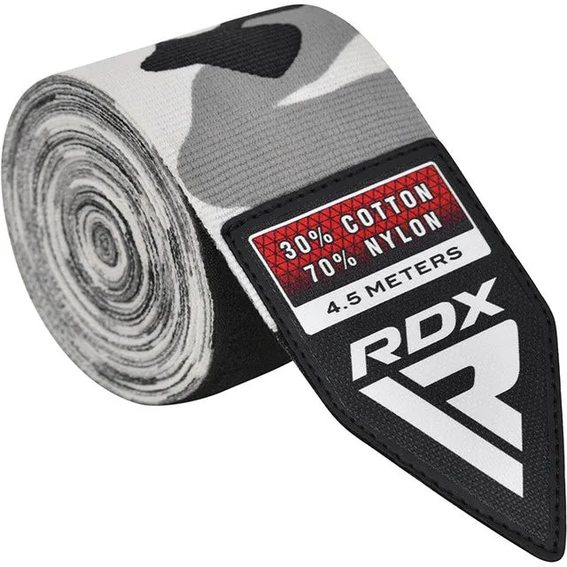 Бинти для боксу RDX Inc бавовна нейлон 4,5 м сірі