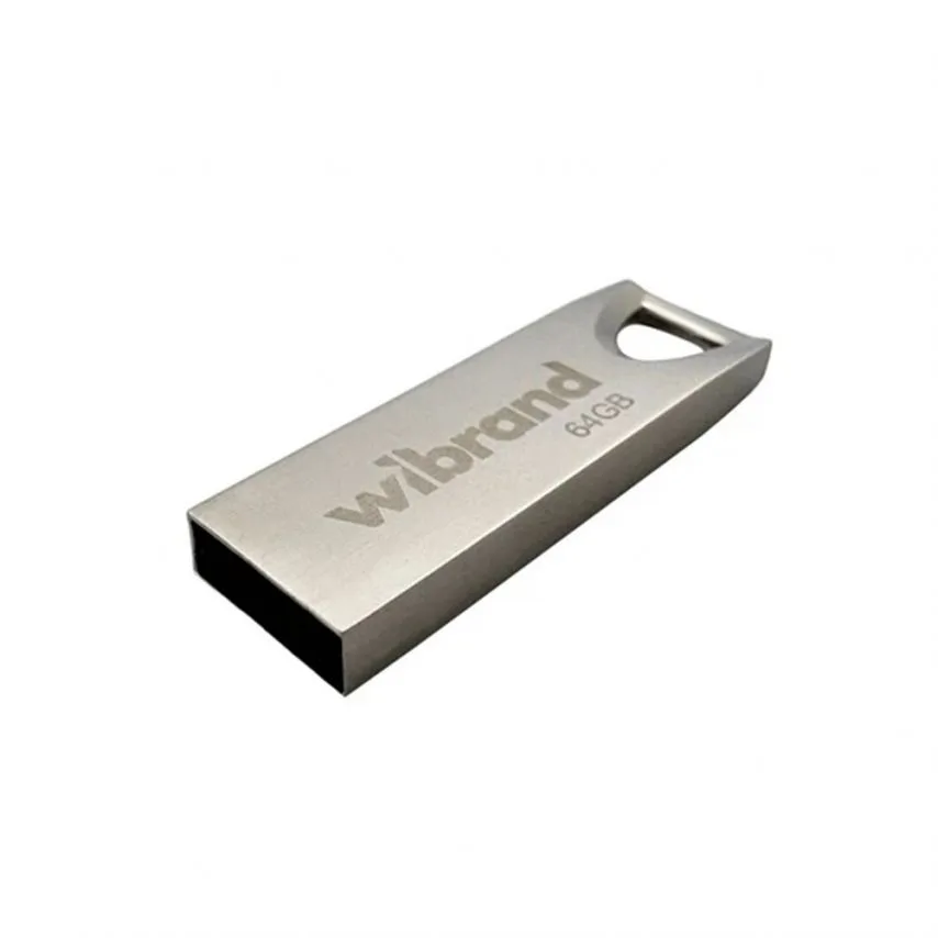 Флеш-пам'ять USB Wibrand 64Гб металевий срібний