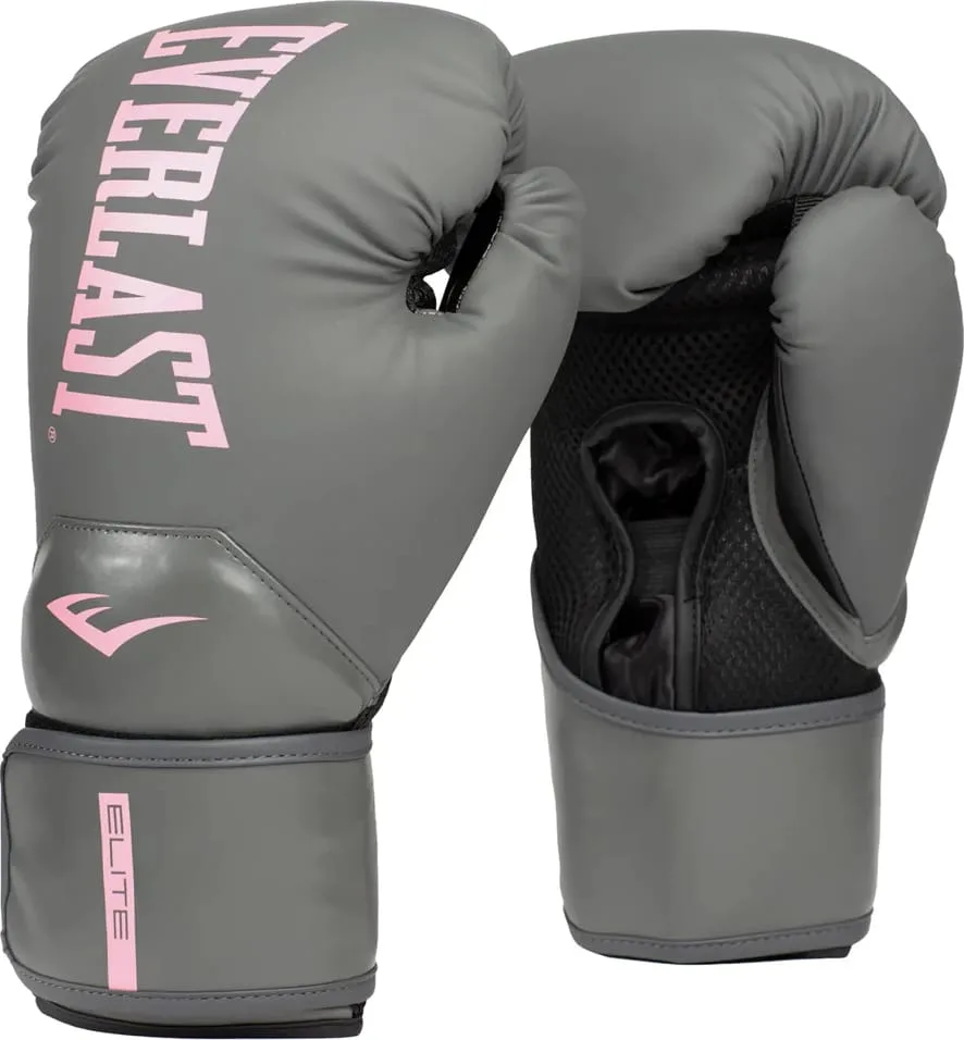 Боксерські рукавиці Everlast 10 унцій сірий рожевий поліуретан