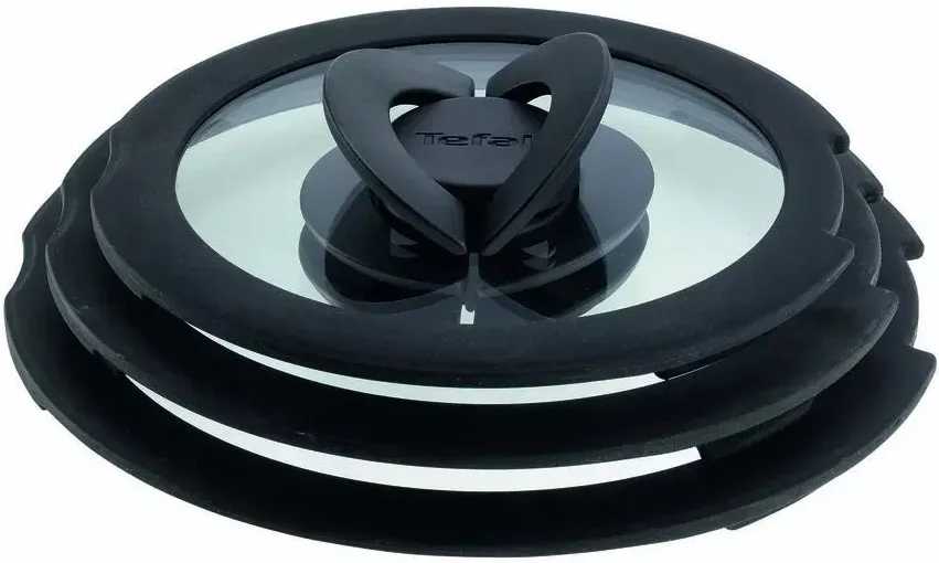 Набір скляних кришок Tefal 16см 18см 20см скло чорний