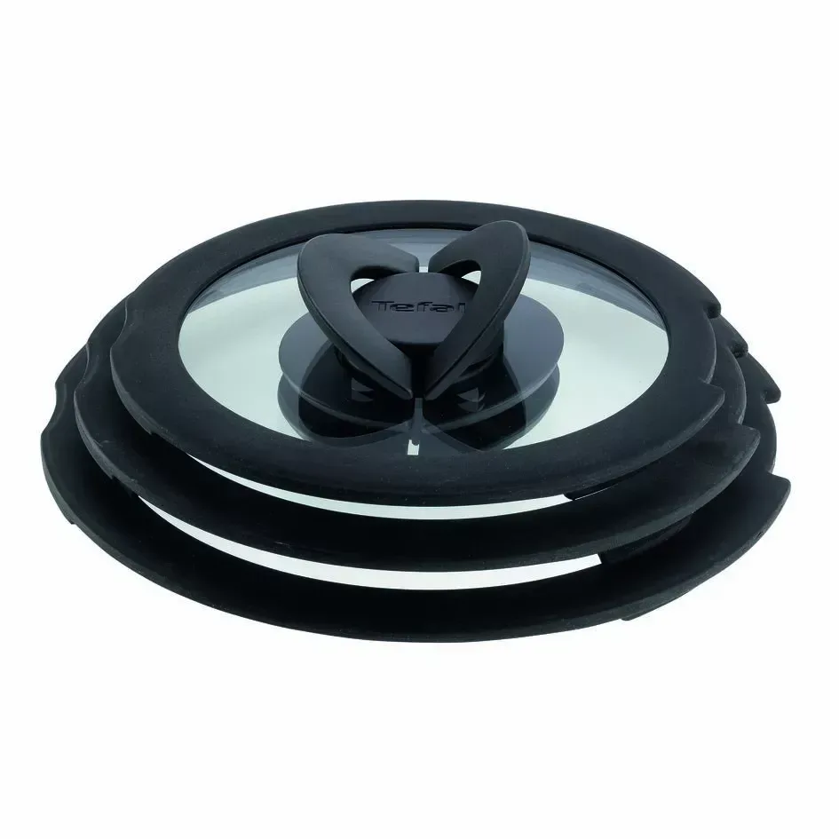 Набор стеклянных крышек Tefal 16см 18см 20см стекло черный