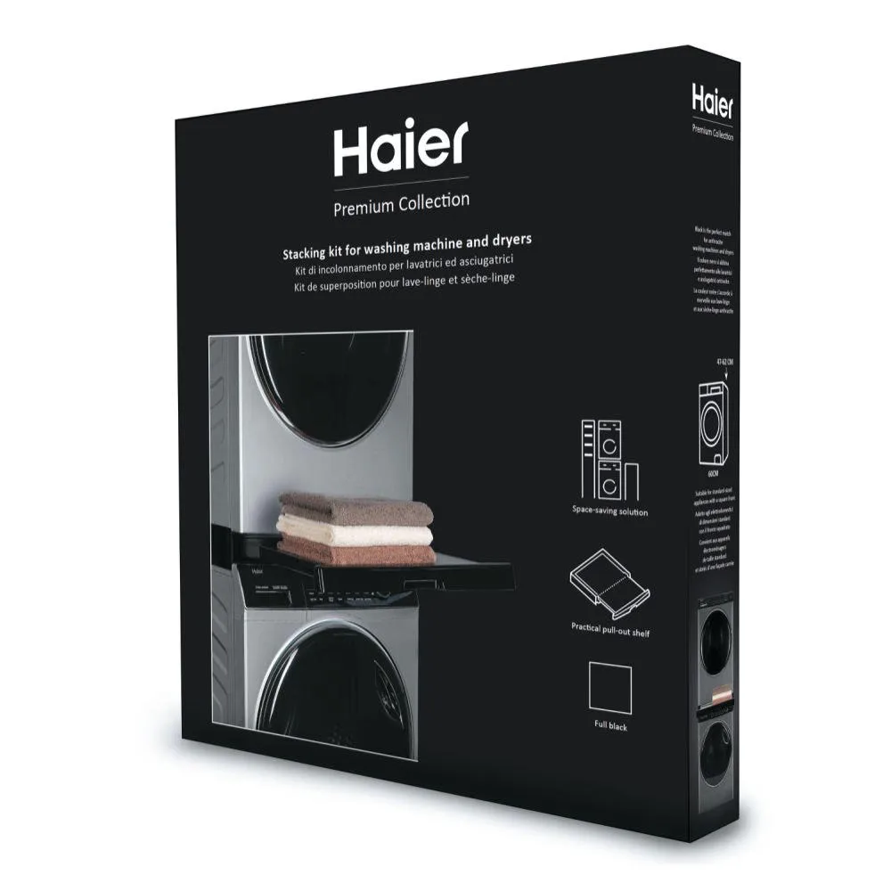 Комплект для установки Haier для соединения стиральной и сушильной машин, 47-60 см, черный.