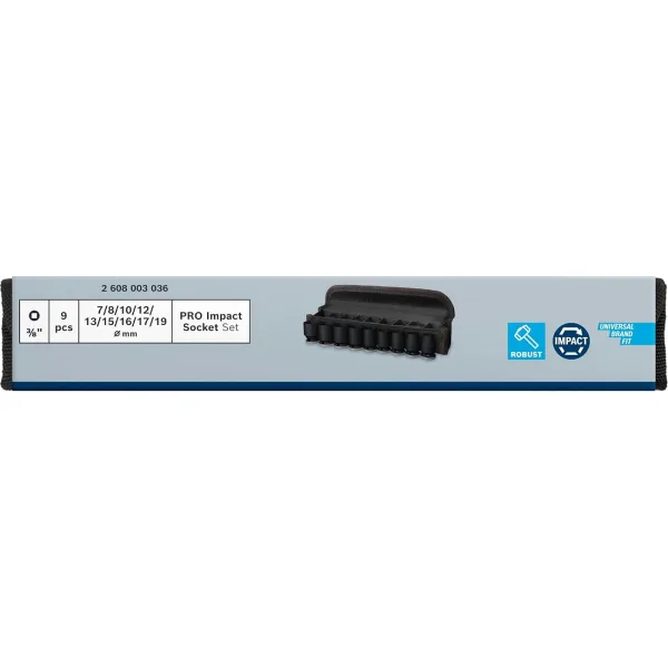 Набір ударних торцевих головок Bosch Professional Standart 3/8" 30мм 9шт