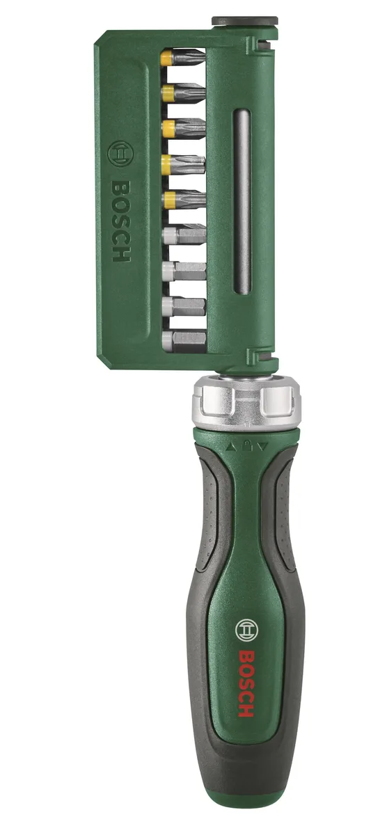 Отвертка Bosch с реверсивным механизмом, 18 насадок, 225 мм, сталь CrV