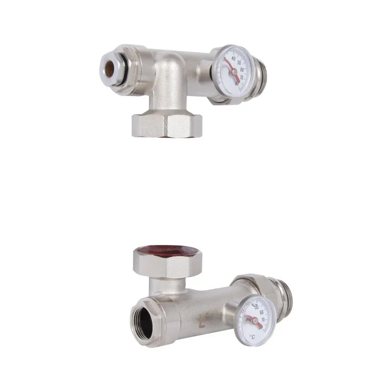 Коннектор для коллектора 1" с термометром латунный Thermo Alliance SF005W25