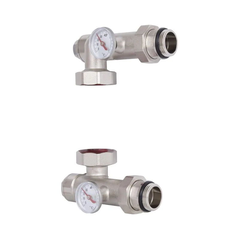 Коннектор для коллектора 1" с термометром латунный Thermo Alliance SF005W25