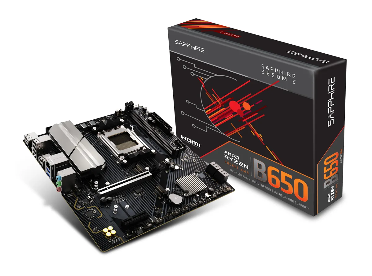 Материнcька плата SAPPHIRE B650M-E sAM5 B650 2xDDR5 M.2 HDMI DP mATX