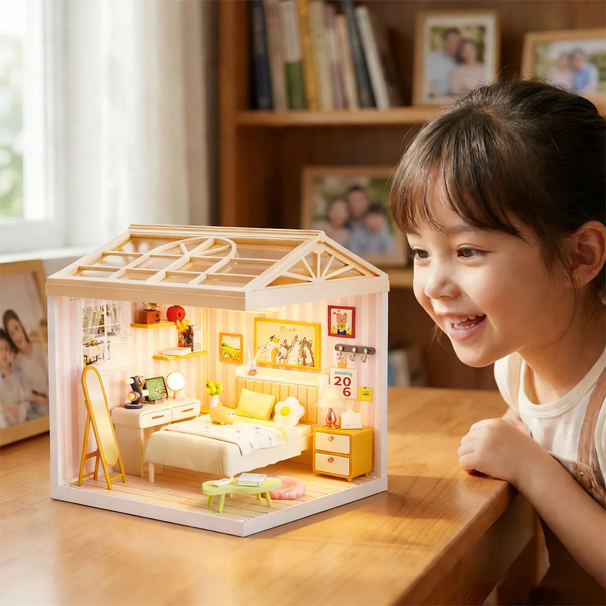 Конструктор-румбокс Mini House спальня 17,4х18,2х19 см комбіновані матеріали світло