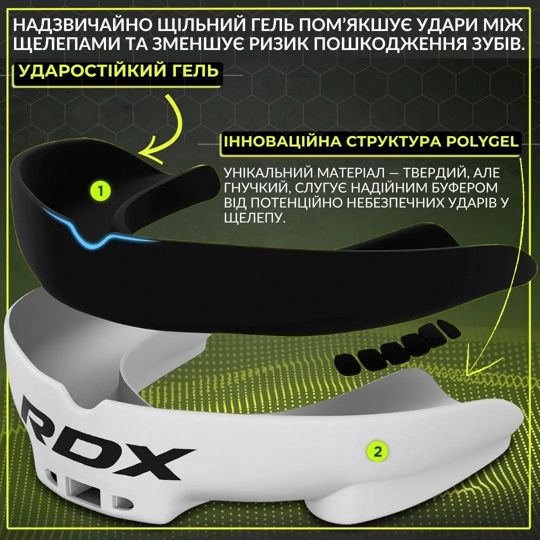 Капа RDX Inc термопластик однощелепна 12+ біла чорна