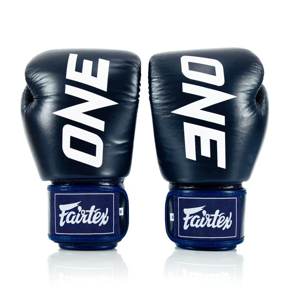 Боксерські рукавиці Fairtex натуральна шкіра 12 унцій сині