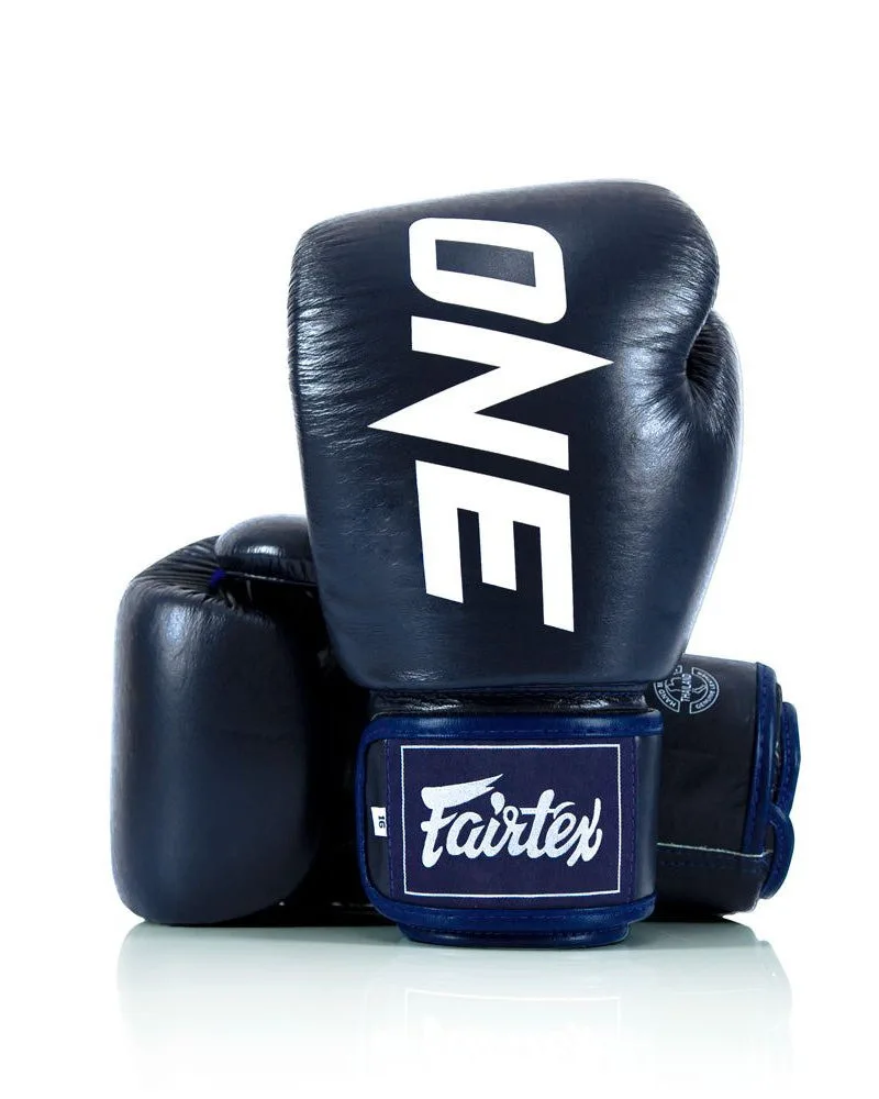 Боксерські рукавиці Fairtex натуральна шкіра 12 унцій сині
