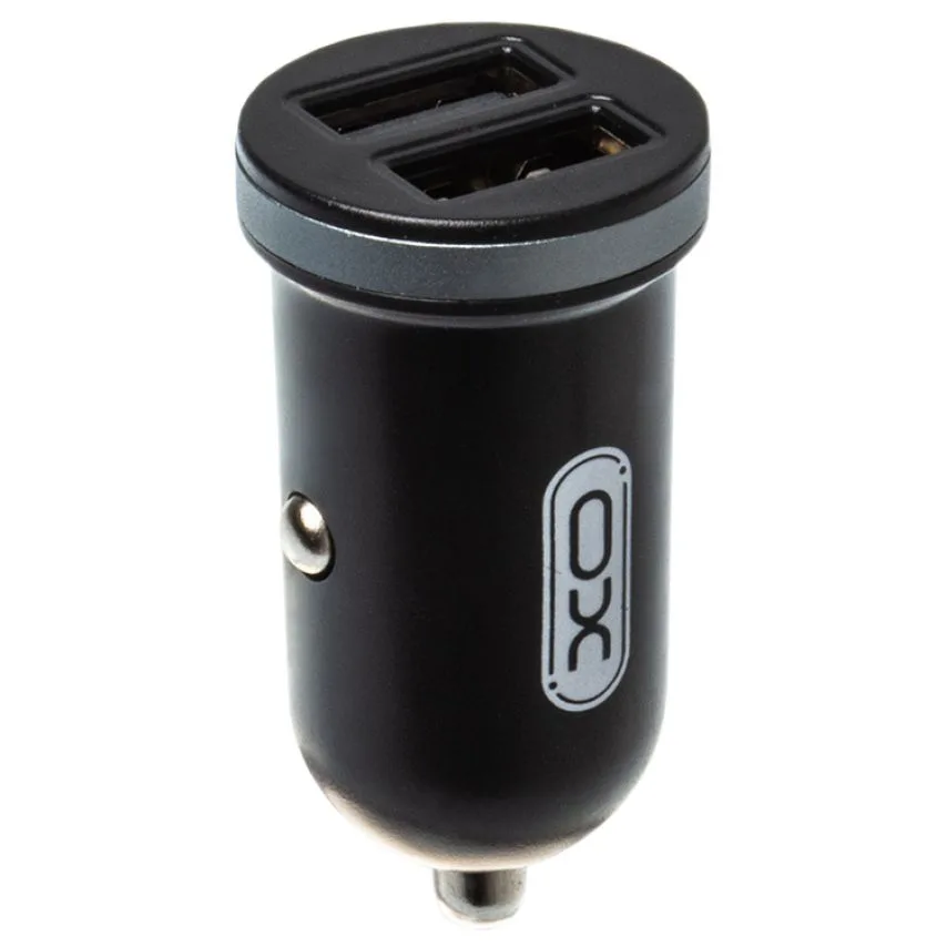 Автомобільний зарядний пристрій XO пластик 2USB 2,1А чорний