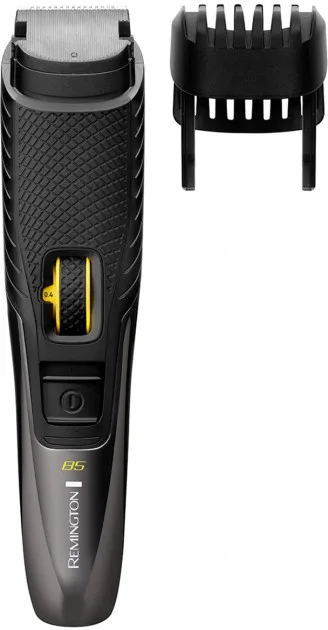 Тример Remington для бороди та вусів з акумулятором, роторним мотором та титановим покриттям, чорний з сірим.