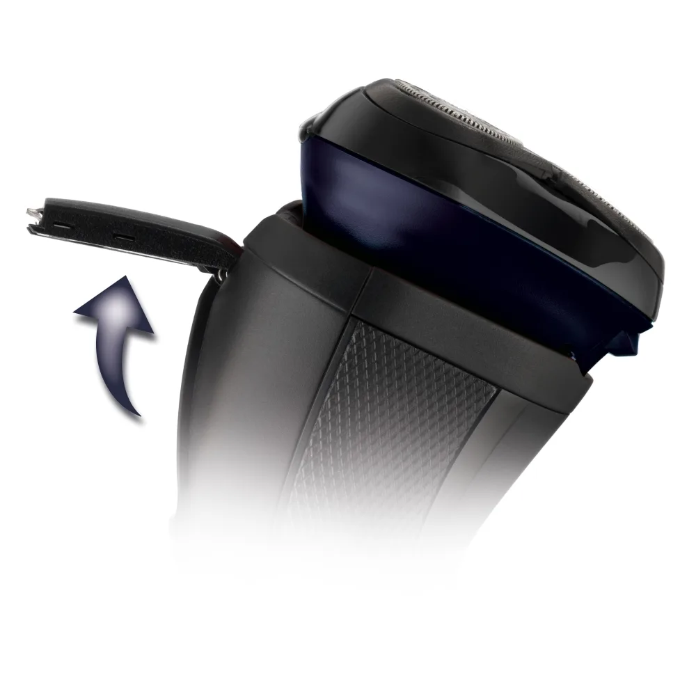 Електрична роторна бритва Remington R4 Style Series з трьома бритвяними головками, для сухого гоління, з тримером, чорного та синь