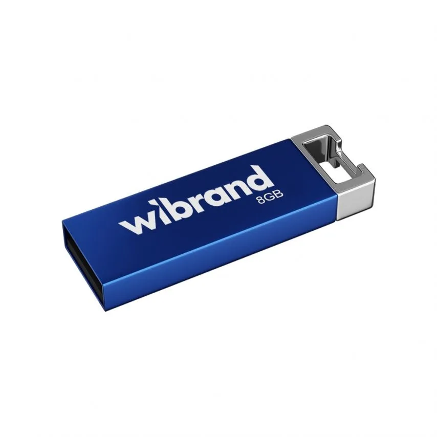 Флеш-пам'ять USB Wibrand метал 8Гб блакитна