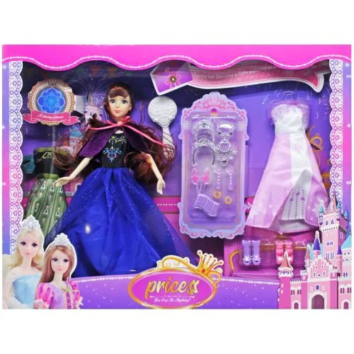 Ляльковий набір Princess MIC з нарядами та взуттям для дівчаток 28 см з рухомими кінцівками