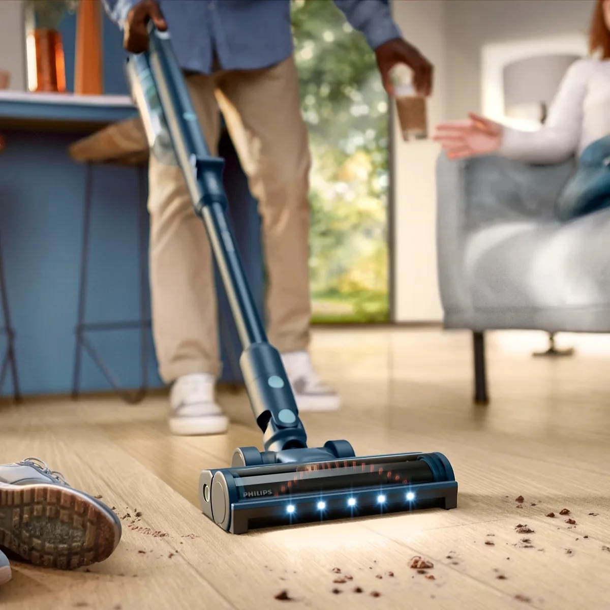 Безпровідний пилосос Philips Flex Series 5000, для вологого прибирання, об'єм контейнера - 0.27 л, автономна робота до 60 хв, поту
