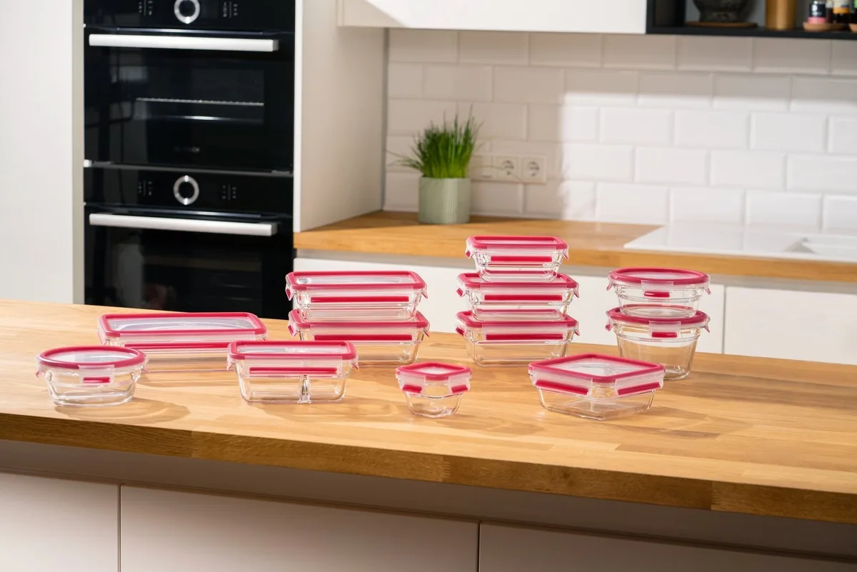 Набір скляних контейнерів Tefal Master Seal, 3 шт, жаростійке, прозоре.