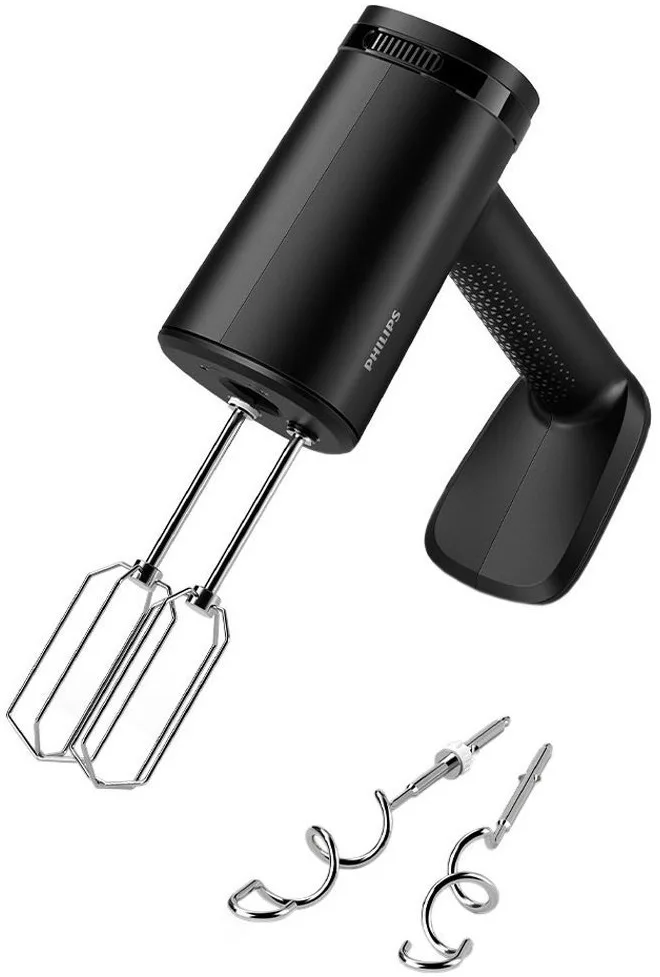 Ручний міксер Philips 5000 серії, 500 Вт, 4 насадки, турборежим, чорний.