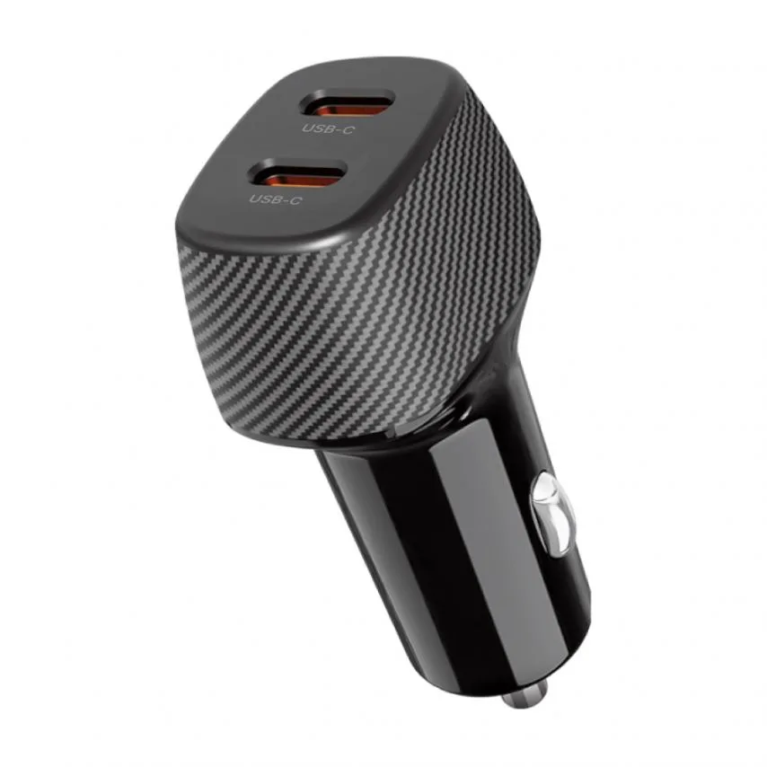 Автомобільний зарядний пристрій WALKER пластик 60х28х21 мм чорний 20W 40W Max