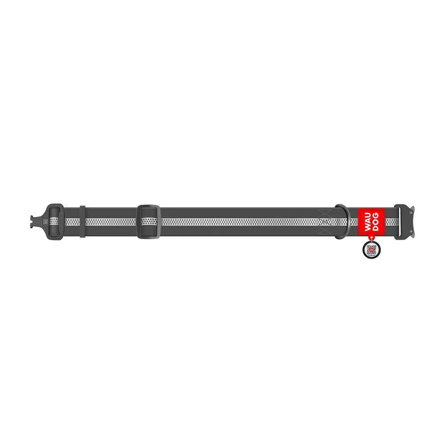 Нашийник для собак WAUDOG Waterproof світловідбивний 40 мм x 46-70 см Collartex сірий
