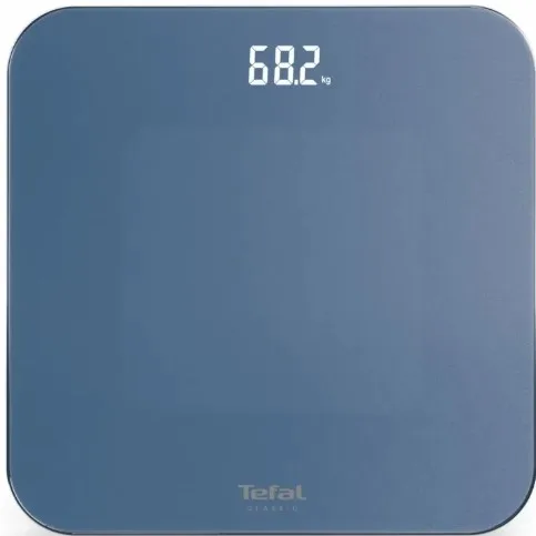 Ваги Tefal підлогові Classic, 180 кг, AAAx3 в комплекті, скляні, темно-синього кольору.