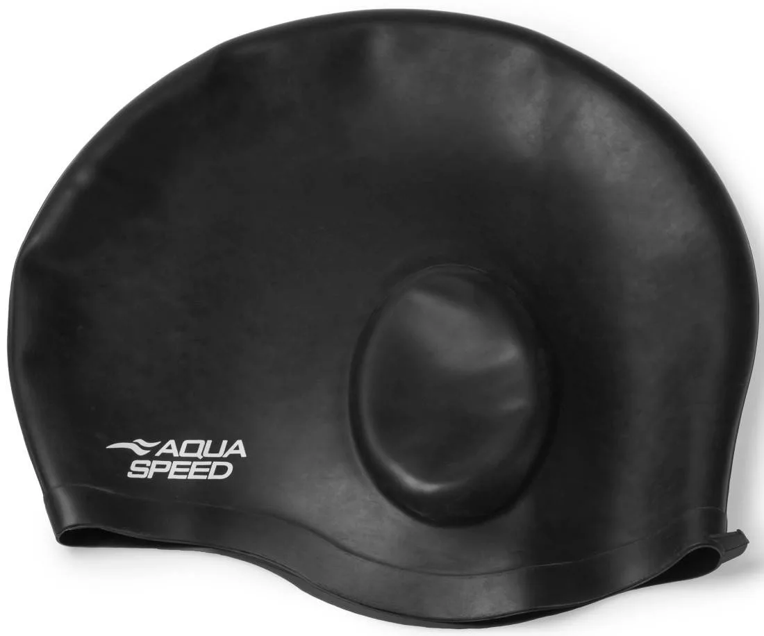 Шапка для плавання AQUA SPEED силіконова OSFM чорна