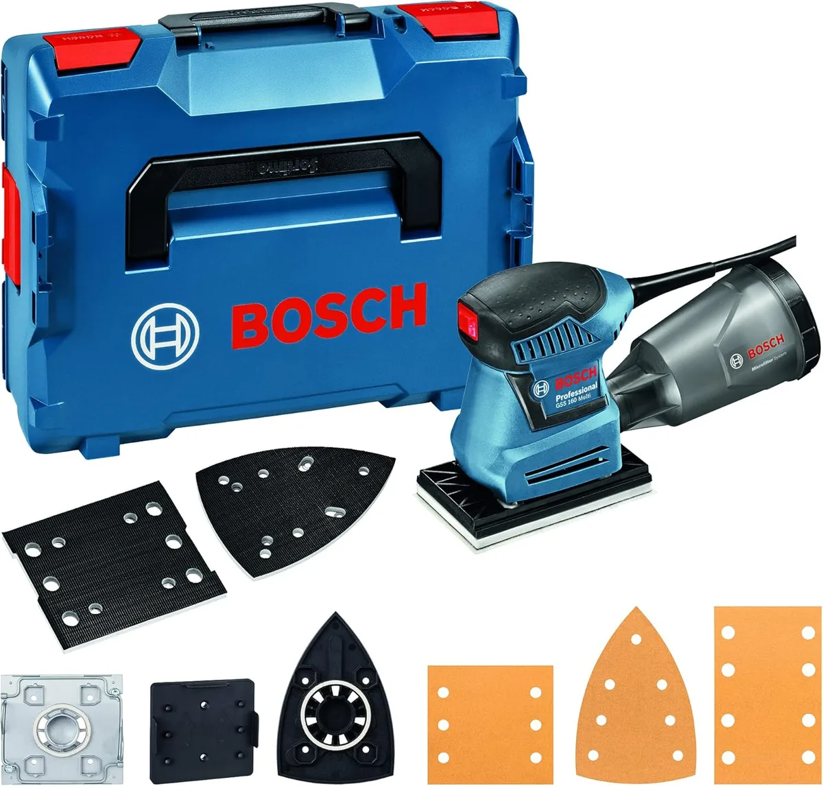 Эксцентриковая шлифмашина Bosch Professional GSS 160, 180 Вт, 24000 об/мин, вес 12 кг