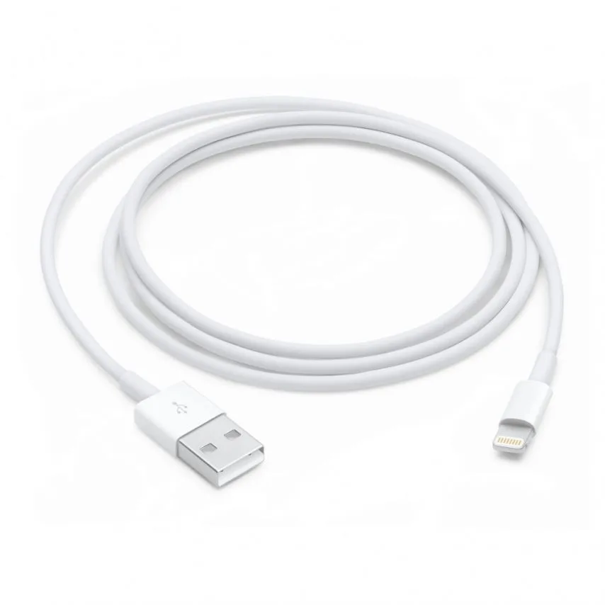 Кабель USB Lightning для Apple 1м силіконовий білий