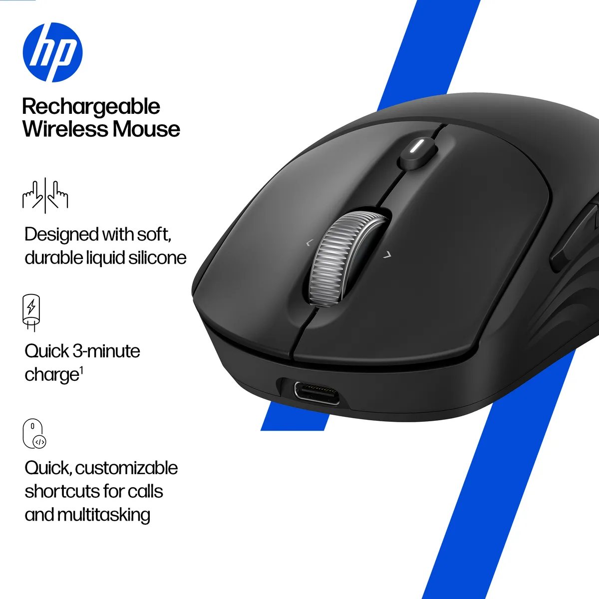 Миша HP 700 Rechargeable, WL/BT, чорний