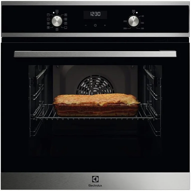 Електрична духовка Electrolux, 65л, клас A, з дисплеєм, конвекційним приготуванням та телескопічними направляючими, чорного кольор