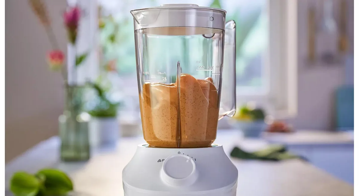 Блендер Philips стаціонарний 3000 серії 450 Вт, ємність чаші 1900 мл, подрібнювач, імпульсний режим, білий.