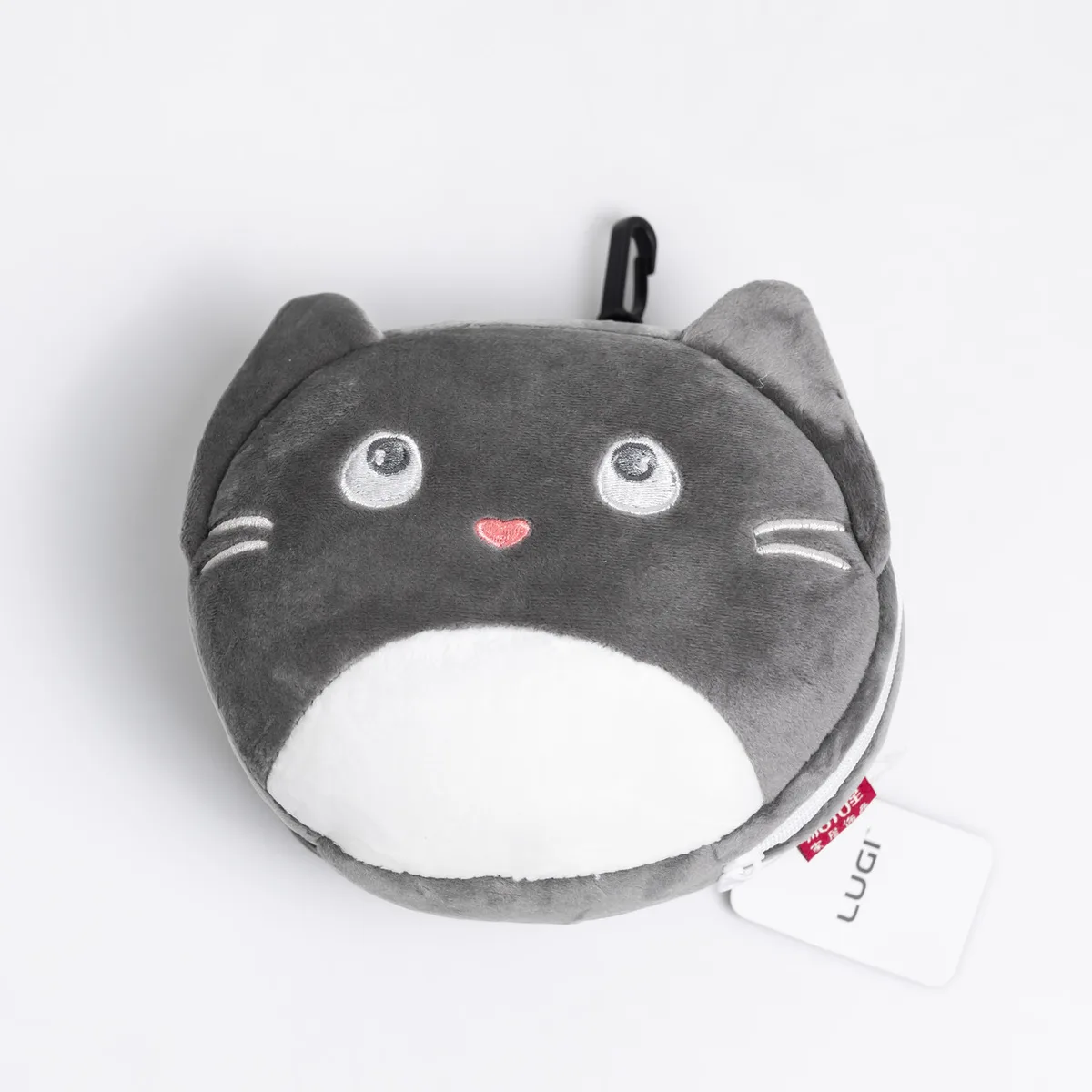 Дорожня ортопедична подушка Fine Cat 16х13х10 см плюш-велюр зелена