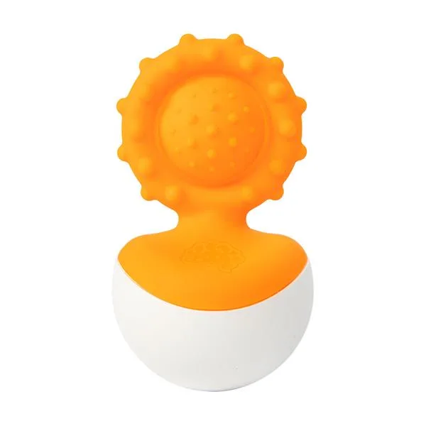 Прорізувач-неваляшка Fat Brain Toys харчовий силікон 6х6х12 см помаранчевий