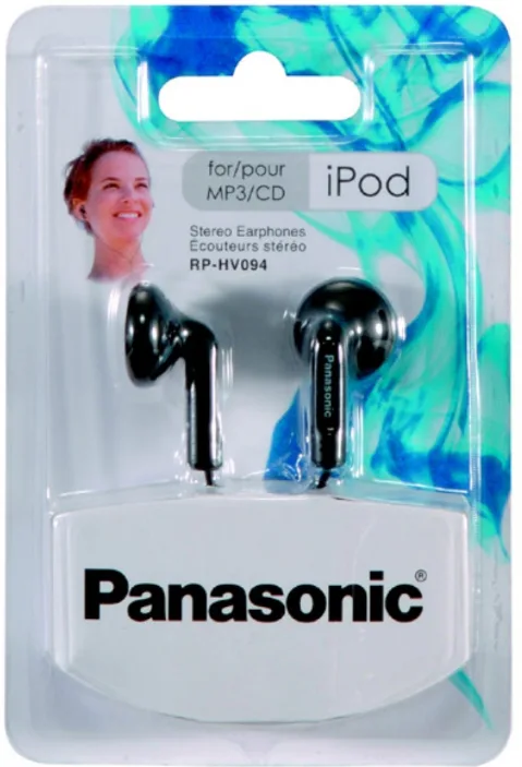 Наушники Panasonic проводные вкладыши закрытые 20 Гц 20 кГц черные.