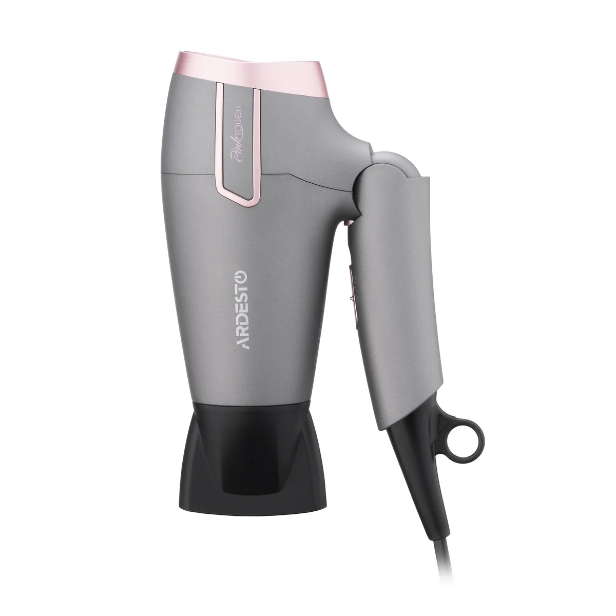 Фен ARDESTO Pink Touch, 2000Вт, 2 скорости, 2 температурных режима, складная ручка, серый с розовым акцентом