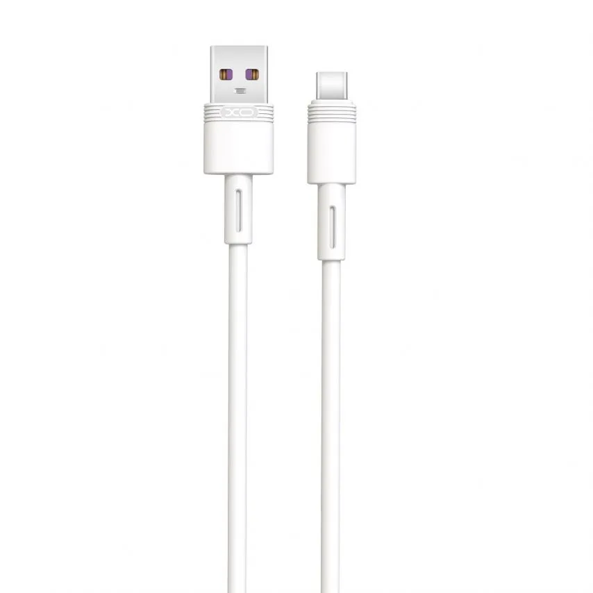 Кабель USB Type-C 1м 5A Quick Charge XO силіконовий білий
