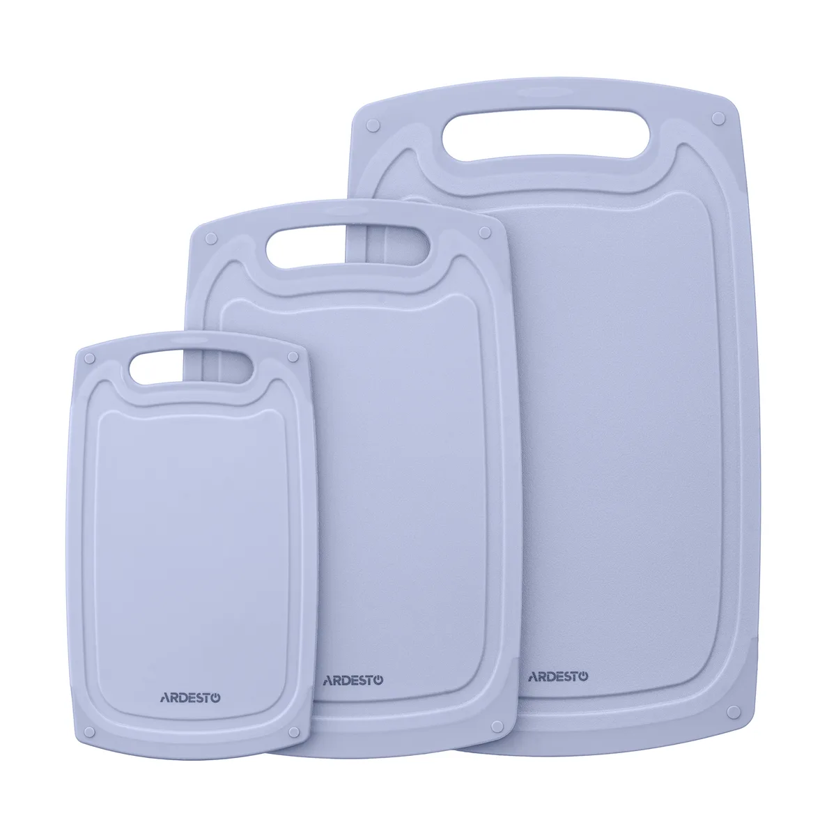 Дошка для нарізки ARDESTO Gemini, 33x20x0.85 см, пластиковий матеріал, сірого кольору.