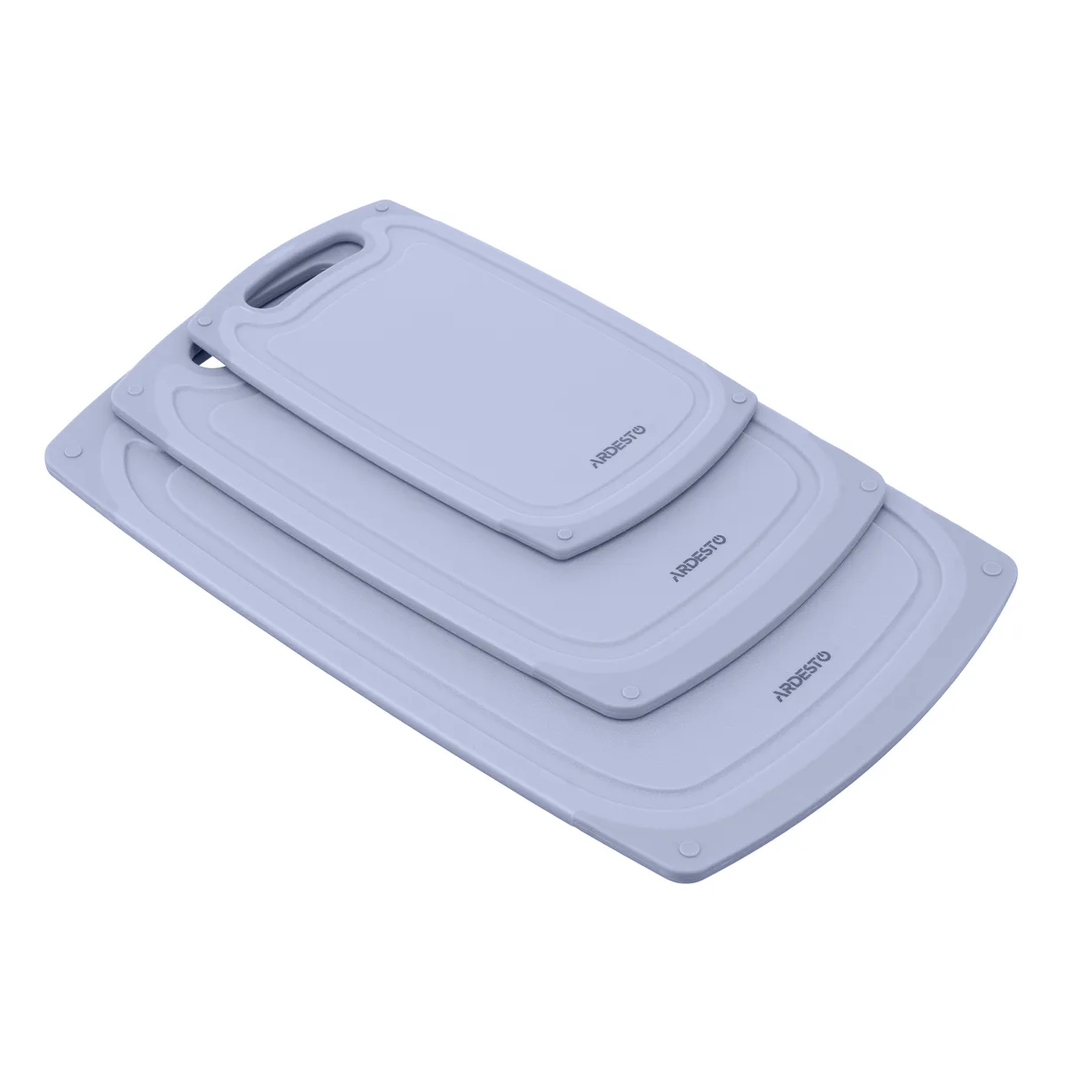 Дошка для нарізки ARDESTO Gemini, 33x20x0.85 см, пластиковий матеріал, сірого кольору.